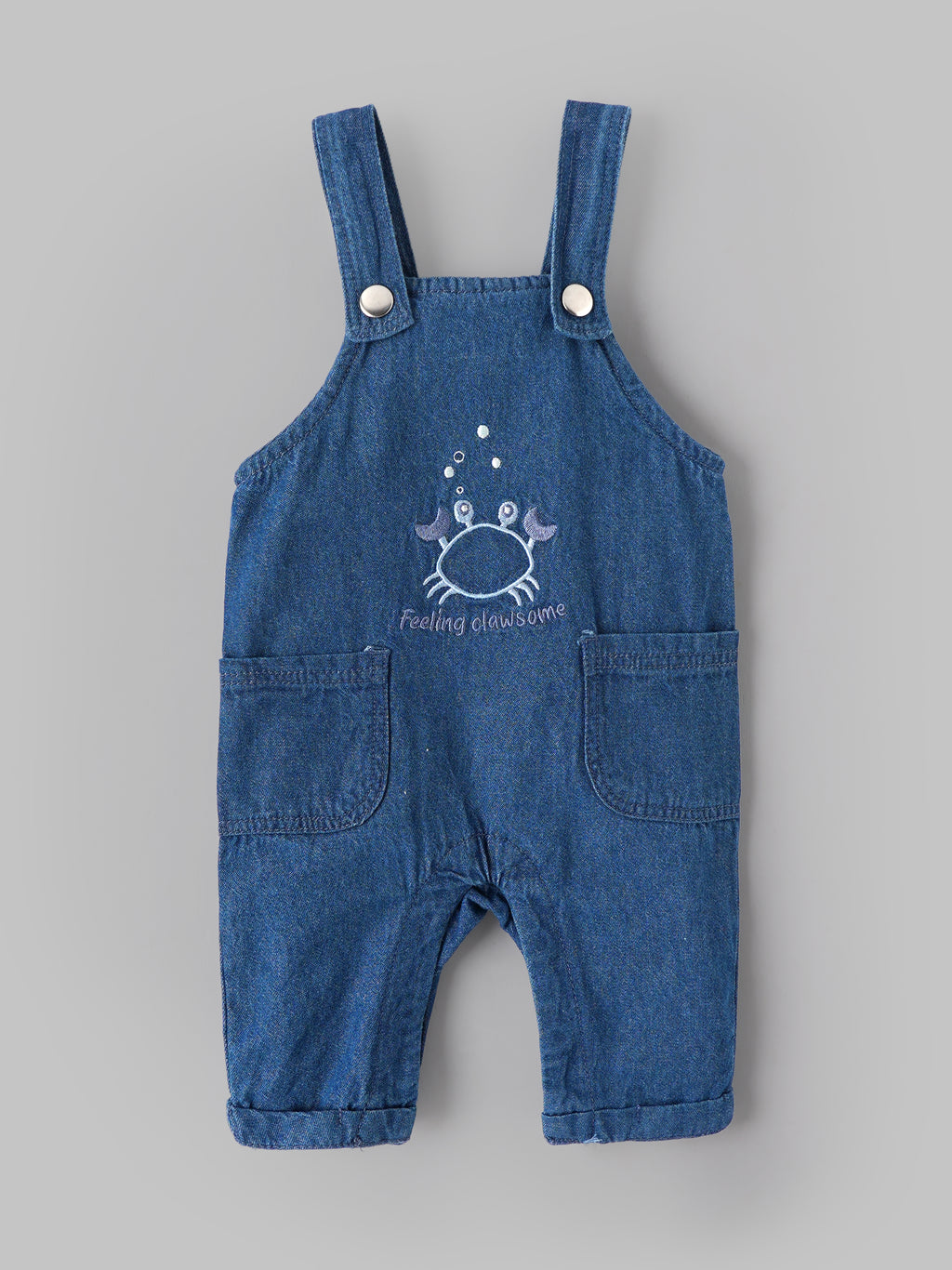Popees Baby Boys Cotton T-Shirt & Denim Dungaree Set | Blue | Newborn to 9 Months