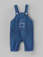Popees Baby Boys Cotton T-Shirt & Denim Dungaree Set | Blue | Newborn to 9 Months