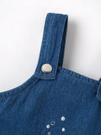 Popees Baby Boys Cotton T-Shirt & Denim Dungaree Set | Blue | Newborn to 9 Months