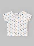Popees Baby Boys Printed Bamboo Cotton Jabla | Soft Half Sleeve Front Open Baby Top for Newborns & Infants