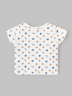 Popees Baby Boys Printed Bamboo Cotton Jabla | Soft Half Sleeve Front Open Baby Top for Newborns & Infants