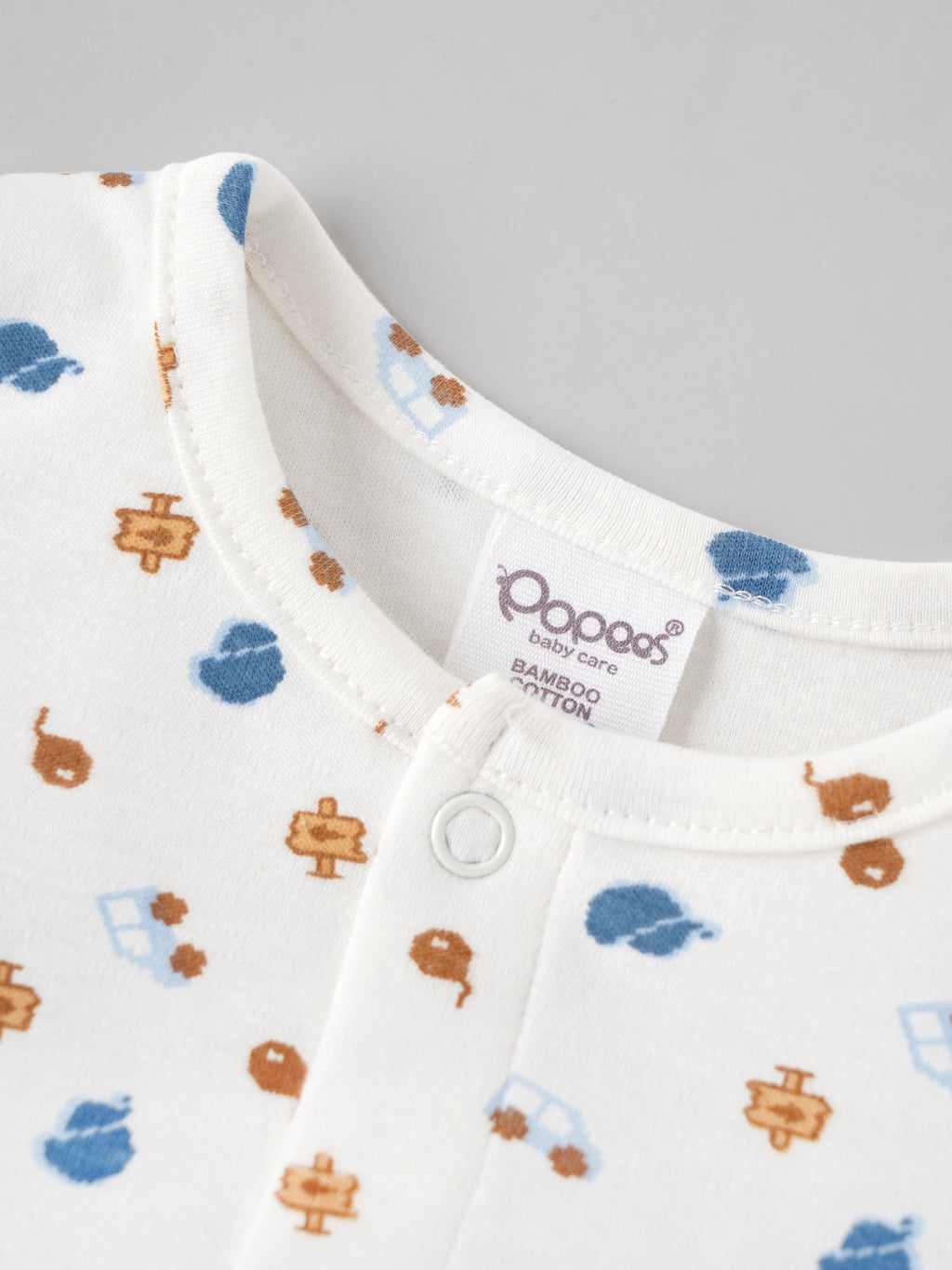 Popees Baby Boys Printed Bamboo Cotton Jabla | Soft Half Sleeve Front Open Baby Top for Newborns & Infants