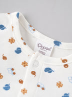 Popees Baby Boys Printed Bamboo Cotton Jabla | Soft Half Sleeve Front Open Baby Top for Newborns & Infants