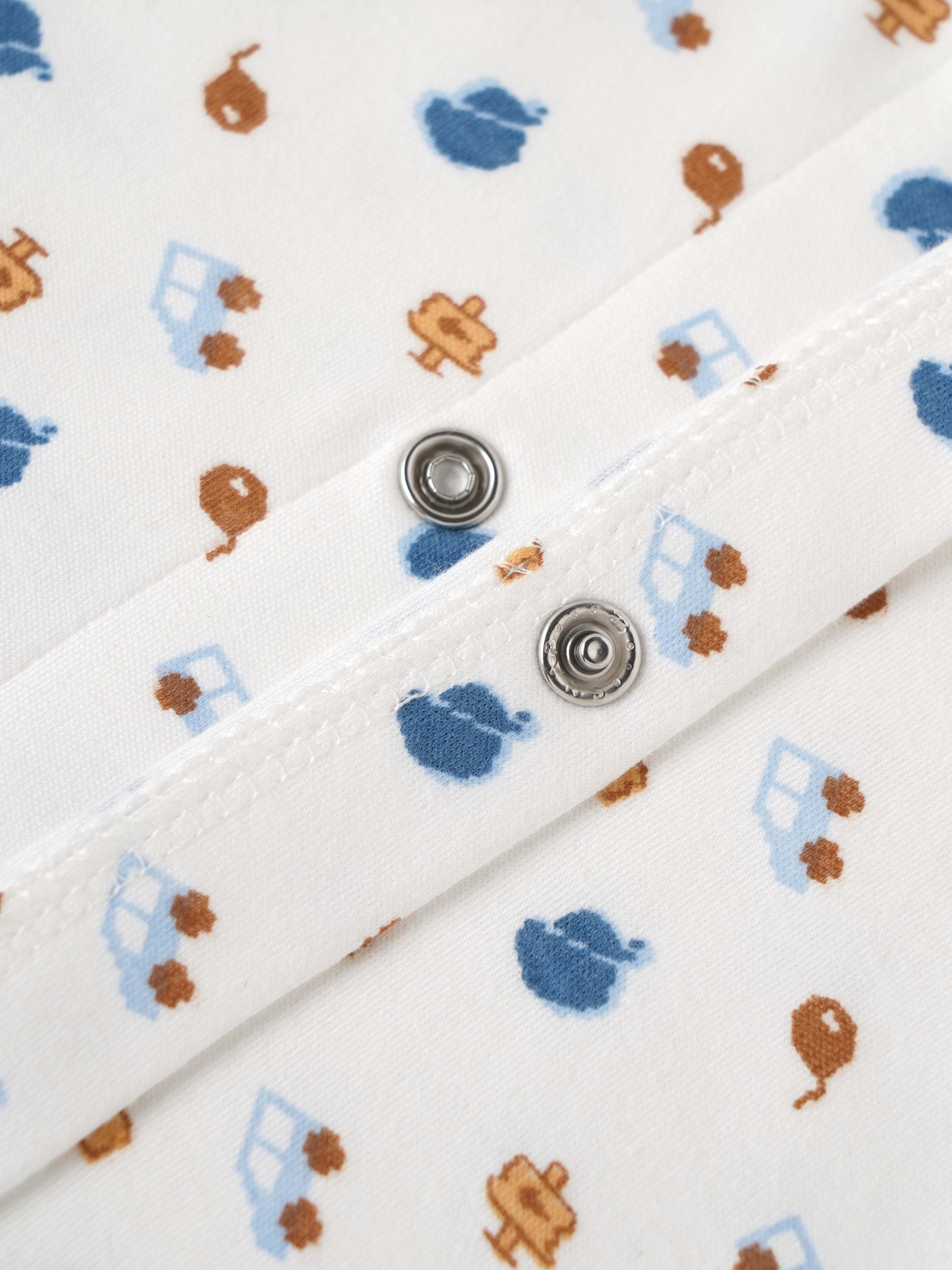 Popees Baby Boys Printed Bamboo Cotton Jabla | Soft Half Sleeve Front Open Baby Top for Newborns & Infants