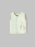 Popees Trendy & Stylish Sleeve Less Front Open Jhabla Top (0–6 Months) for Baby Boys