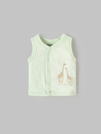 Popees Trendy & Stylish Sleeve Less Front Open Jhabla Top (0–6 Months) for Baby Boys