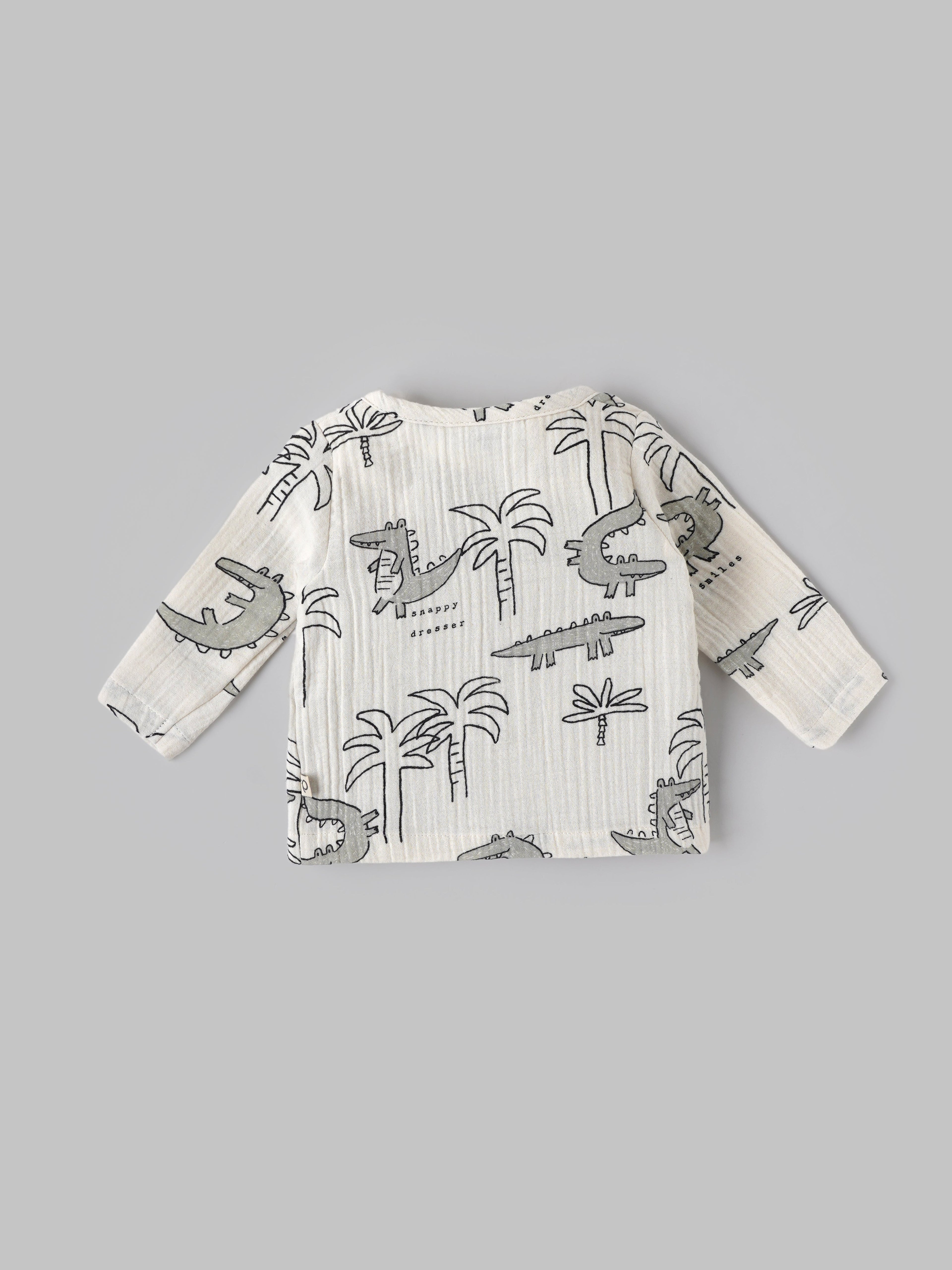 Popees Baby Boys Full Sleeve Muslin Cotton Jhabla| Off-White| 0-12 Months
