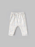 Popees Baby Boys Printed Cotton Pants | White with Pastel Alphabet Print Casual Bottom Wear | NB-9 Months