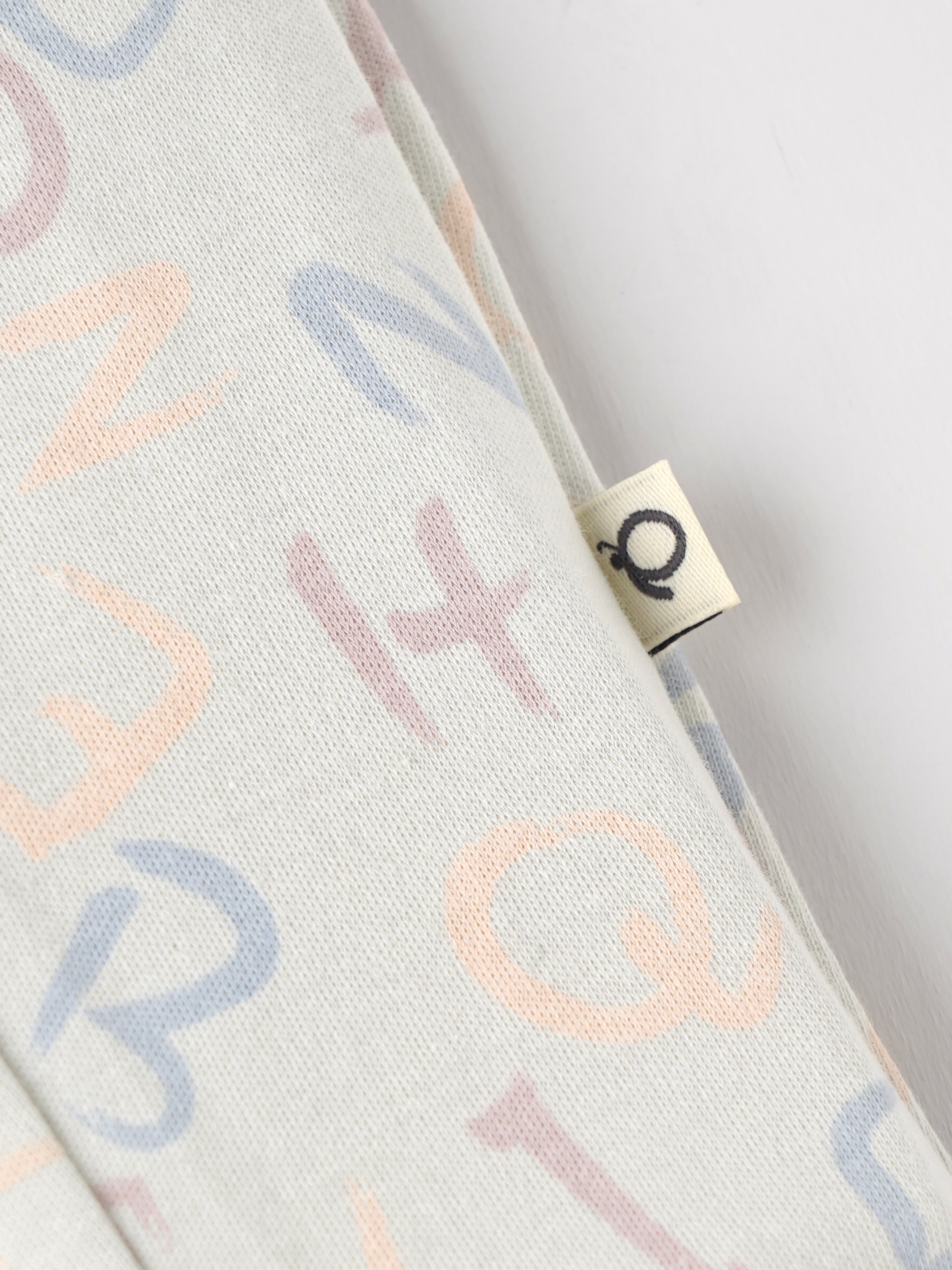 Popees Baby Boys Printed Cotton Pants | White with Pastel Alphabet Print Casual Bottom Wear | NB-9 Months
