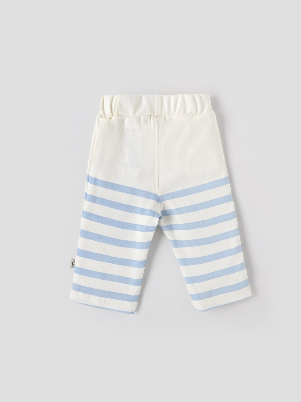 Popees Baby Boys Striped Cotton Blend Full-Length Pants with Elastic Waistband| Newborn to 9 Months