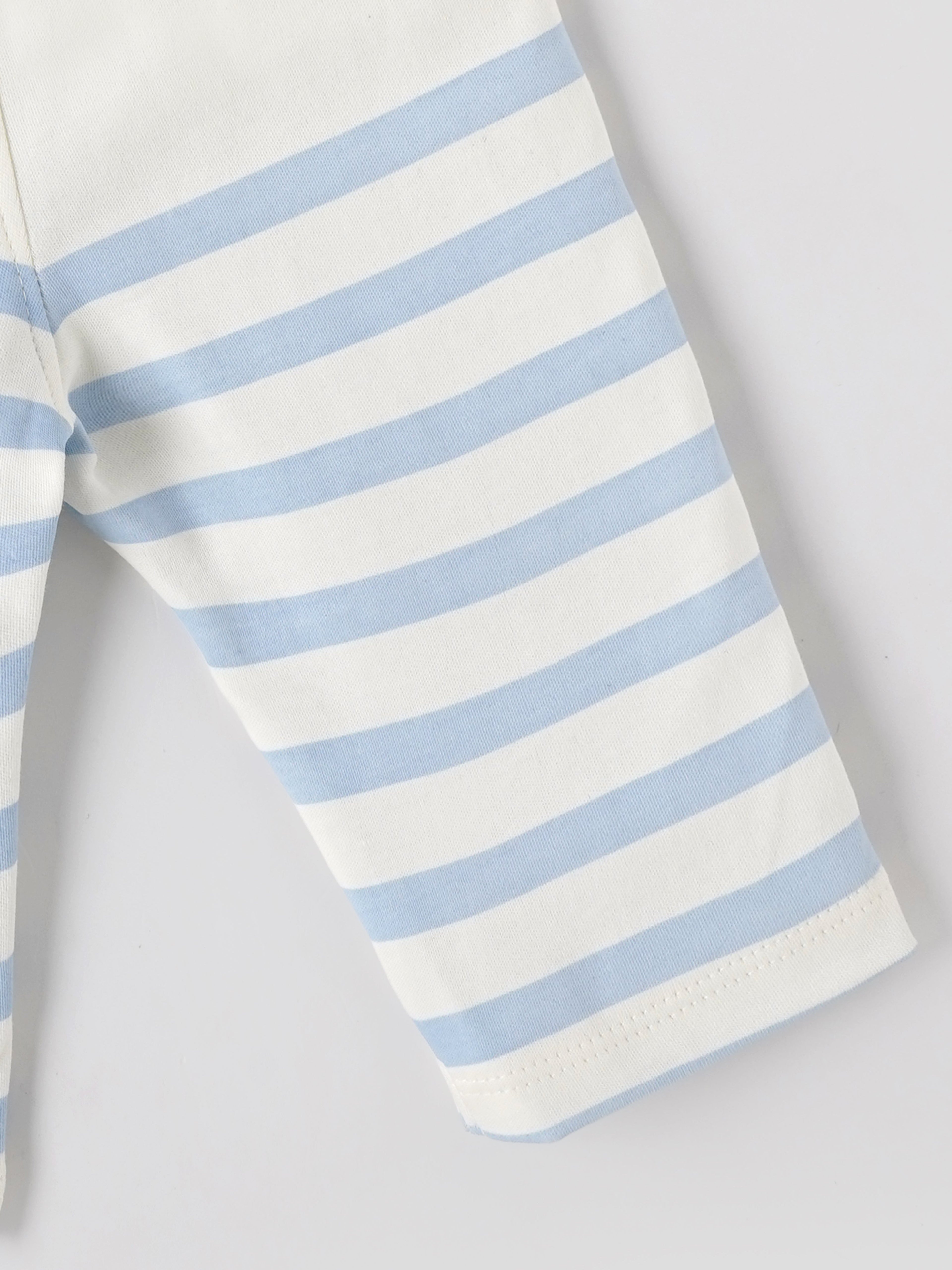 Popees Baby Boys Striped Cotton Blend Full-Length Pants with Elastic Waistband| Newborn to 9 Months