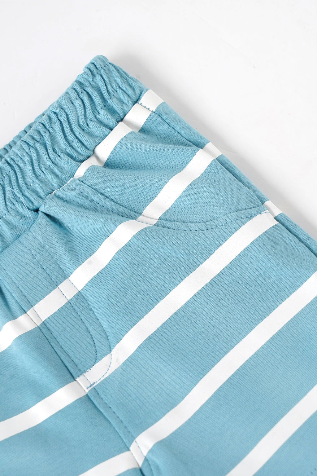 Popees Baby Boys Blue & White Striped Cotton Shorts with Elastic Waist |Soft Breathable Summer Wear| Newborn to 9 Months