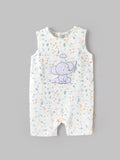 Popees Baby Boys Soft & Comfortable Elephant Print Romper | NB-9 Months