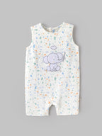 Popees Baby Boys Soft & Comfortable Elephant Print Romper | NB-9 Months