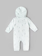 Popees Baby Boys Soft & Comfortable Printed Hooded Romper | Full Sleeve Leaf Print Romper with Front Snap Buttons | 0–9 Months