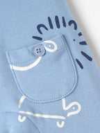 Popees Baby Boys Printed Cotton Romper Set with Cap |Henley Snap Romper (0M–9M)