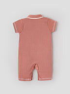 Popees Baby Boys Half Sleeve Romper |Geometric Embroidered |NB–9 Months