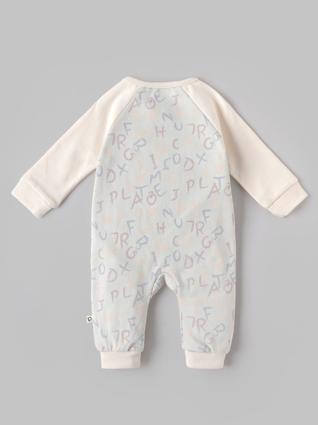 Popees Baby Boys Alphabet Print Cotton Romper | Cream Full Sleeve Front Zip Sleepsuit | NB-9 Month