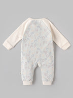 Popees Baby Boys Alphabet Print Cotton Romper | Cream Full Sleeve Front Zip Sleepsuit | NB-9 Month