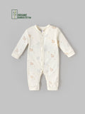 Popees Boys Full-Sleeve Front Open Romper (0-6 Months) Made of Organic Bamboo Cotton Fabric