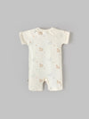 Popees Boys Half-Sleeve Front Open Romper (0-6 Months) Made of Organic Bamboo Cotton Fabric