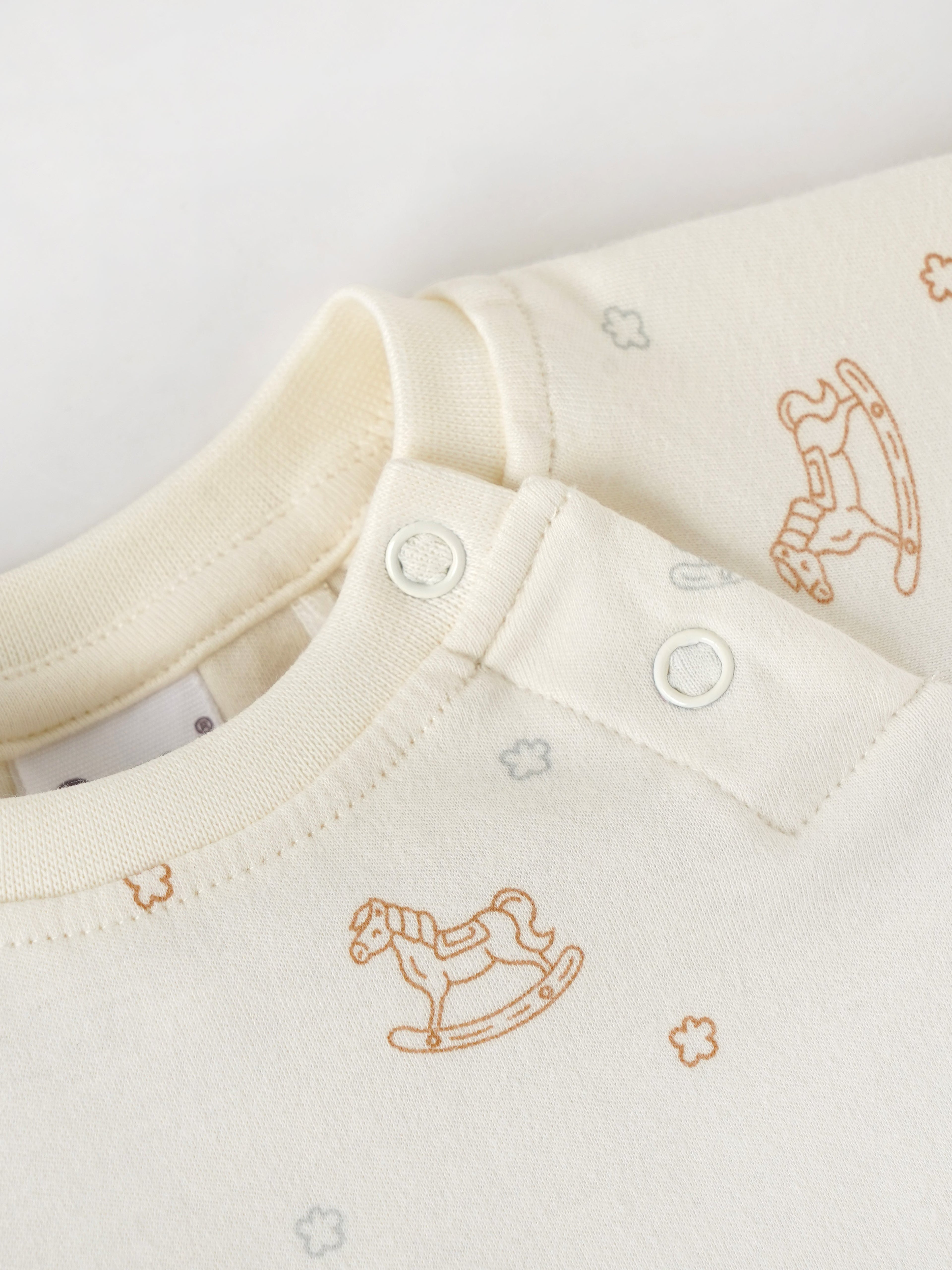 Popees Boys Half-Sleeve Front Open Romper (0-6 Months) Made of Organic Bamboo Cotton Fabric