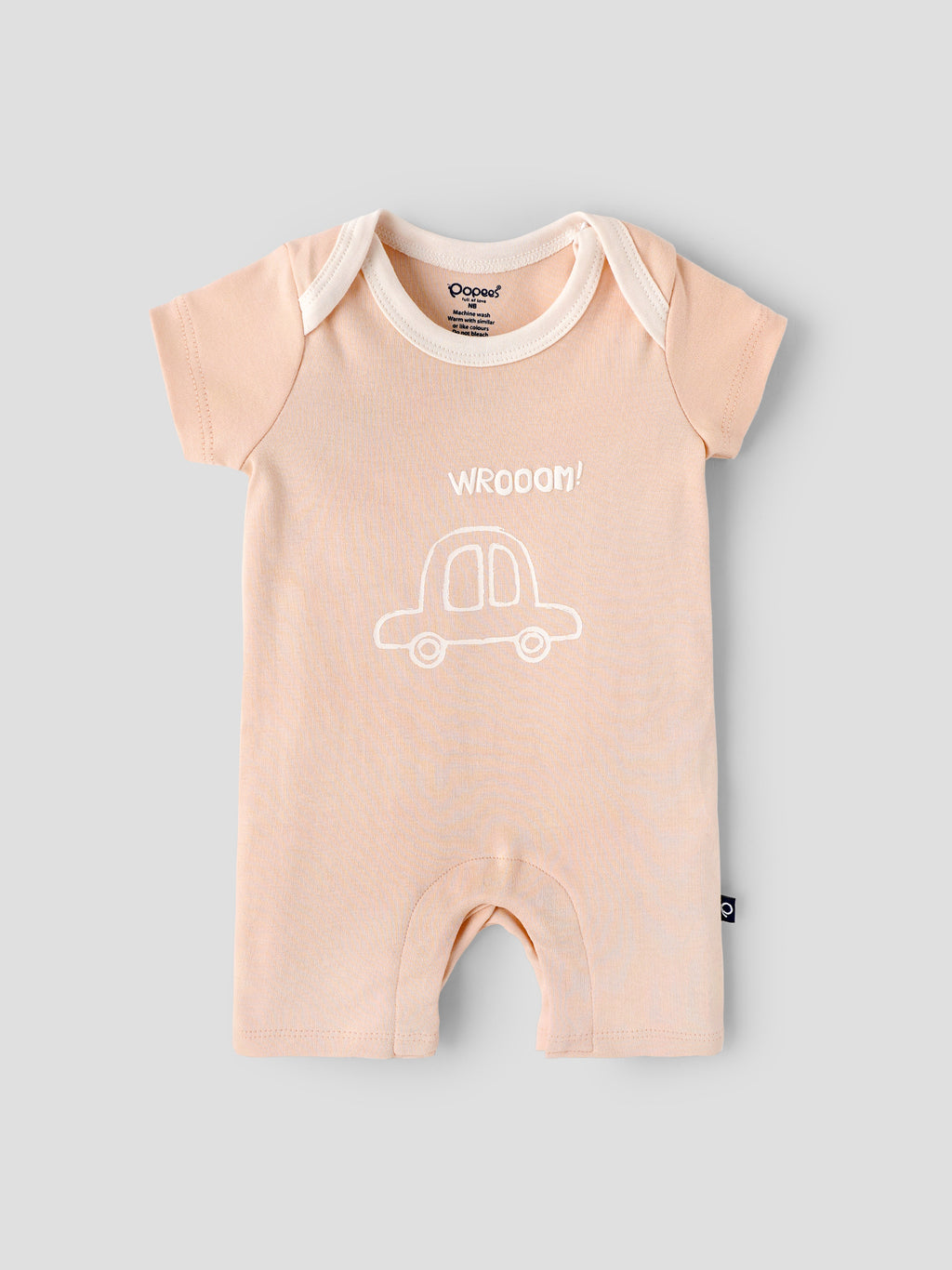Popees Baby Boys Cotton Car Print Romper| Soft Breathable Short Sleeve Onesie (Tiny, Newborn–6 Months)