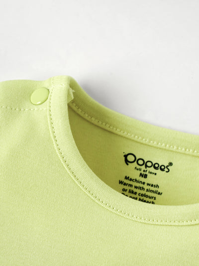 Popees Everyday Half Sleeve Chest Printed Romper(0-6 Months)for Baby Boys