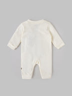 Popees Baby Boys Cotton Full Sleeve Romper| Off White| Tiny Baby, Newborn To 6 Months
