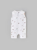 Popees Baby Boys Sleeveless Bear Print Romper| Tiny, 0–6 Months