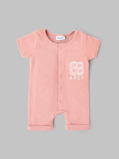 Popees Baby Boys Short Sleeve Romper| Pink| Tint Baby To 6 Months