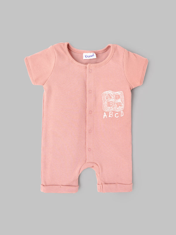 Popees Baby Boys Short Sleeve Romper| Pink| Tint Baby To 6 Months