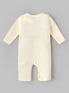 Popees Baby Boys Waffle Knit Romper | Soft Cotton Long Sleeve One-Piece with Train Embroidery |0–9 Months