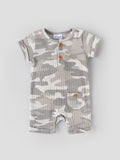 Popees Baby Camouflage Romper Set|Soft Waffle Cotton 3-Piece Outfit with Cap & Mittens |Newborn–9 Months