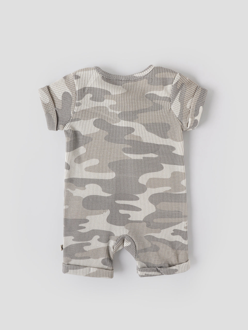 Popees Baby Camouflage Romper Set|Soft Waffle Cotton 3-Piece Outfit with Cap & Mittens |Newborn–9 Months