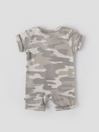 Popees Baby Camouflage Romper Set|Soft Waffle Cotton 3-Piece Outfit with Cap & Mittens |Newborn–9 Months