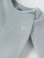 Popees Baby Boys Ribbed Cotton Full Sleeve Romper with Snap Closure| Tiny Baby, Newborn-6 Months