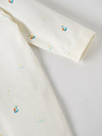 Popees Baby Printed Romper |Cotton Infant Romper, Sailboat Print | Tiny Baby, Newborn to 6 Months