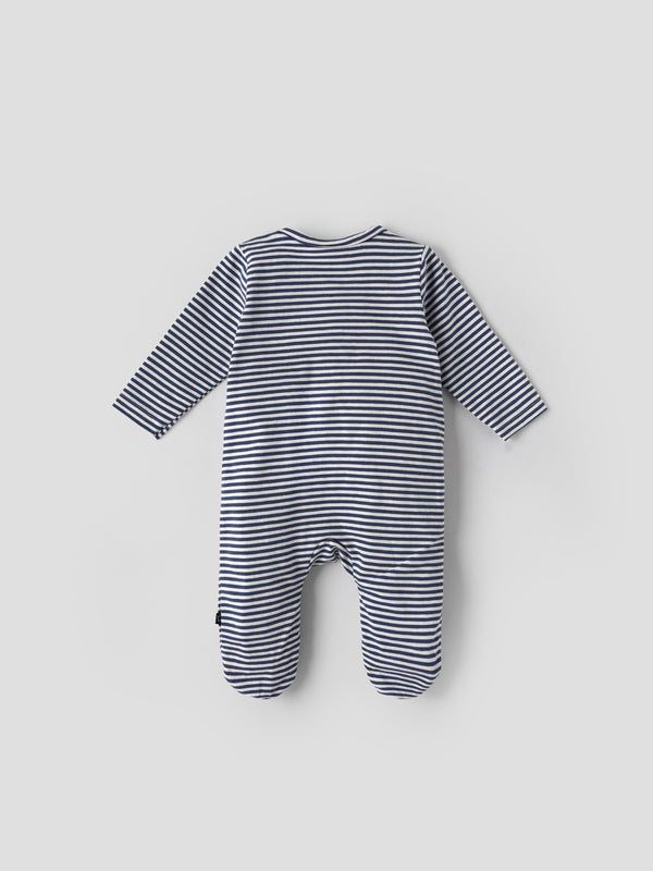 Popees Baby Boys Full Sleeves Cotton Sleepsuit| Navy Blue| Newborn To 9 Months