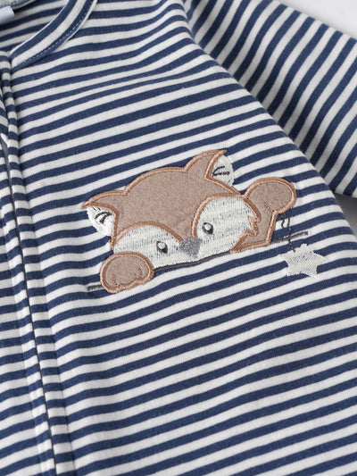 Popees Baby Boys Full Sleeves Cotton Sleepsuit| Navy Blue| Newborn To 9 Months