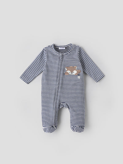 Popees Baby Boys Full Sleeves Cotton Sleepsuit| Navy Blue| Newborn To 9 Months