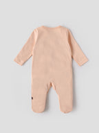 Popees Peach Baby Sleepsuit with Sun Embroidery | Tiny Baby, Newborn to 6 M