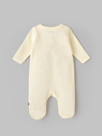 Popees Baby Soft & Comfy Full Sleeve Waffle Footed Romper | Cute Bear Embroidery |NB-6 Months