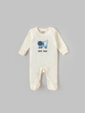 Popees Full-Sleeve Front Open Chest Printed Sleepsuit (0–6 Months) for New Boys