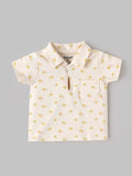 Popees Baby Boys Soft & Stylish T-Shirt | Cute Collared Half Sleeve Top with Front Pocket | Comfortable Casual Wear | 0-9 Months