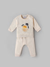 Popees Baby Boys Full Sleeves Cotton Co-ord Set| Cream| Newborn To 9 Months