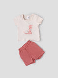 Popees Baby Girls Cotton T-Shirt & Shorts Set| Peach| Newborn To 9 Months