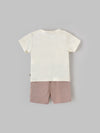 Popees Boys Half-Sleeve Shoulder Open Co-ord Set (0-9 Months) Made of Organic Bamboo Cotton Fabric