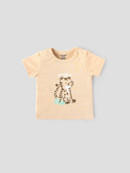 Popees Baby Boys Cotton T Shirt and Shorts Set| Beige| Newborn - 9 Months