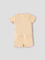 Popees Baby Boys Cotton T Shirt and Shorts Set| Beige| Newborn - 9 Months